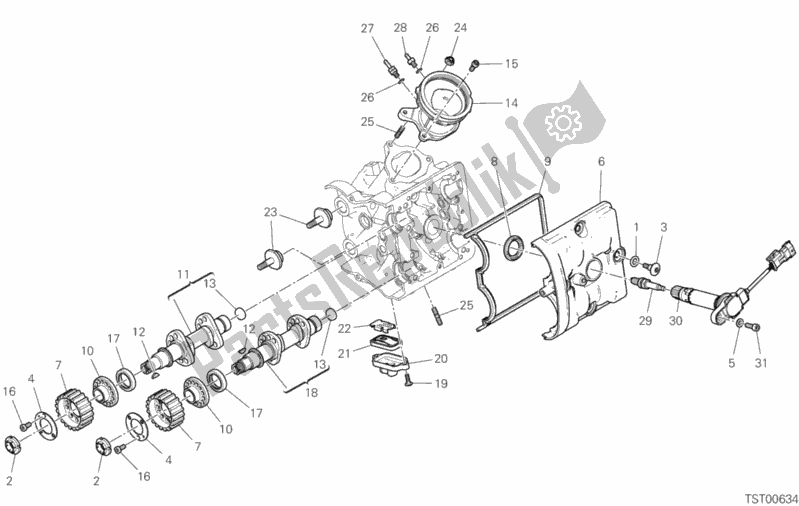 Todas las partes para Sistema De Sincronización De Cabezal Horizontal de Ducati Hypermotard 950 SP 2020